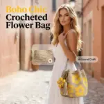 Boho Crochet Flower Shoulder Bag – Lightweight Summer Pouch Bag