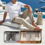 Men's Breathable Straight-Leg Trousers – Lightweight Cotton Blend Casual Pants - Image 2