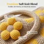 Boho Crochet Flower Shoulder Bag – Lightweight Summer Pouch Bag - Image 2