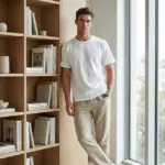 Men's Breathable Straight-Leg Trousers – Lightweight Cotton Blend Casual Pants - Image 3