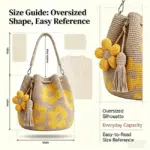 Boho Crochet Flower Shoulder Bag – Lightweight Summer Pouch Bag - Image 7