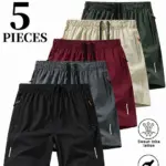 Men's 5-Pack Quick-Dry Athletic Shorts – Lightweight Breathable Casual Gym Shorts - Image 26