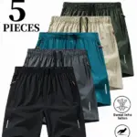 Men's 5-Pack Quick-Dry Athletic Shorts – Lightweight Breathable Casual Gym Shorts - Image 27